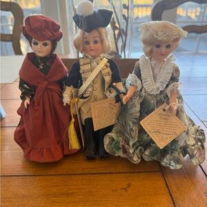 Vintage American Revolution Carlson Dolls Lot of 3